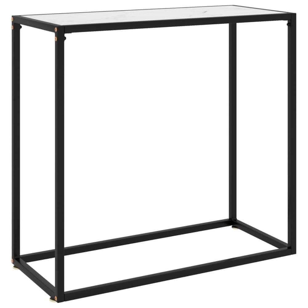 Petromila vidaXL Konzolový stolík biely 80x35x75 cm tvrdené sklo